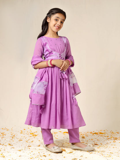 Jiyara Purple Jacket Anarkali Suit Set