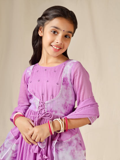 Jiyara Purple Jacket Anarkali Suit Set