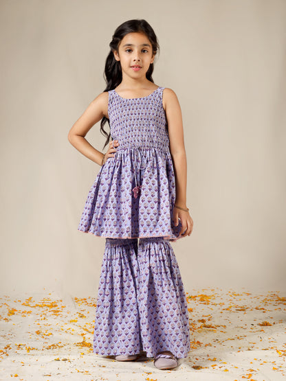 Jiyara Purple Printed Co-Ord Set