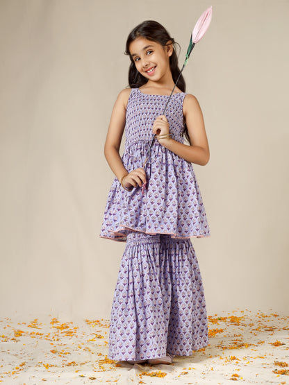 Jiyara Purple Printed Co-Ord Set