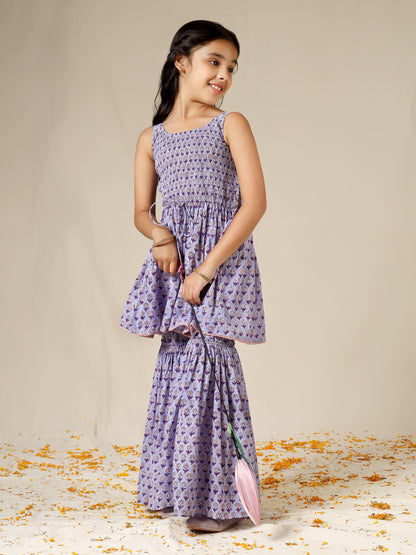 Jiyara Purple Printed Co-Ord Set