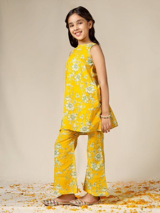 Jiyara Printed Yellow Co-ord Set | Jovi Fashion India