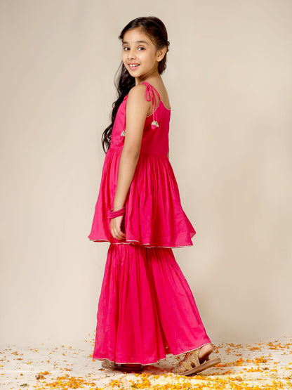 Jiyara Rani Strappy Top and Sharara Set