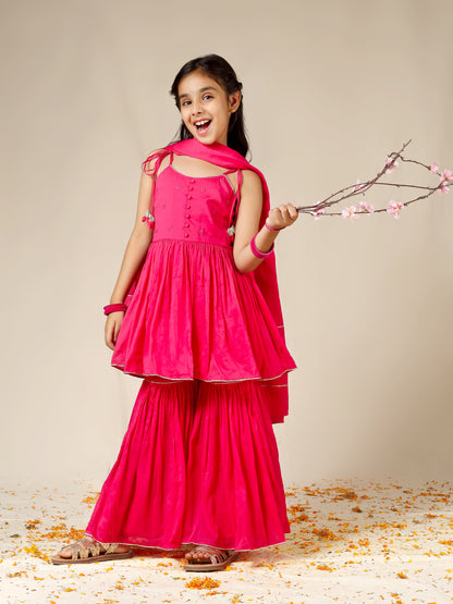 Jiyara Rani Strappy Top and Sharara Set