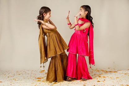 Jiyara Rani Strappy Top and Sharara Set