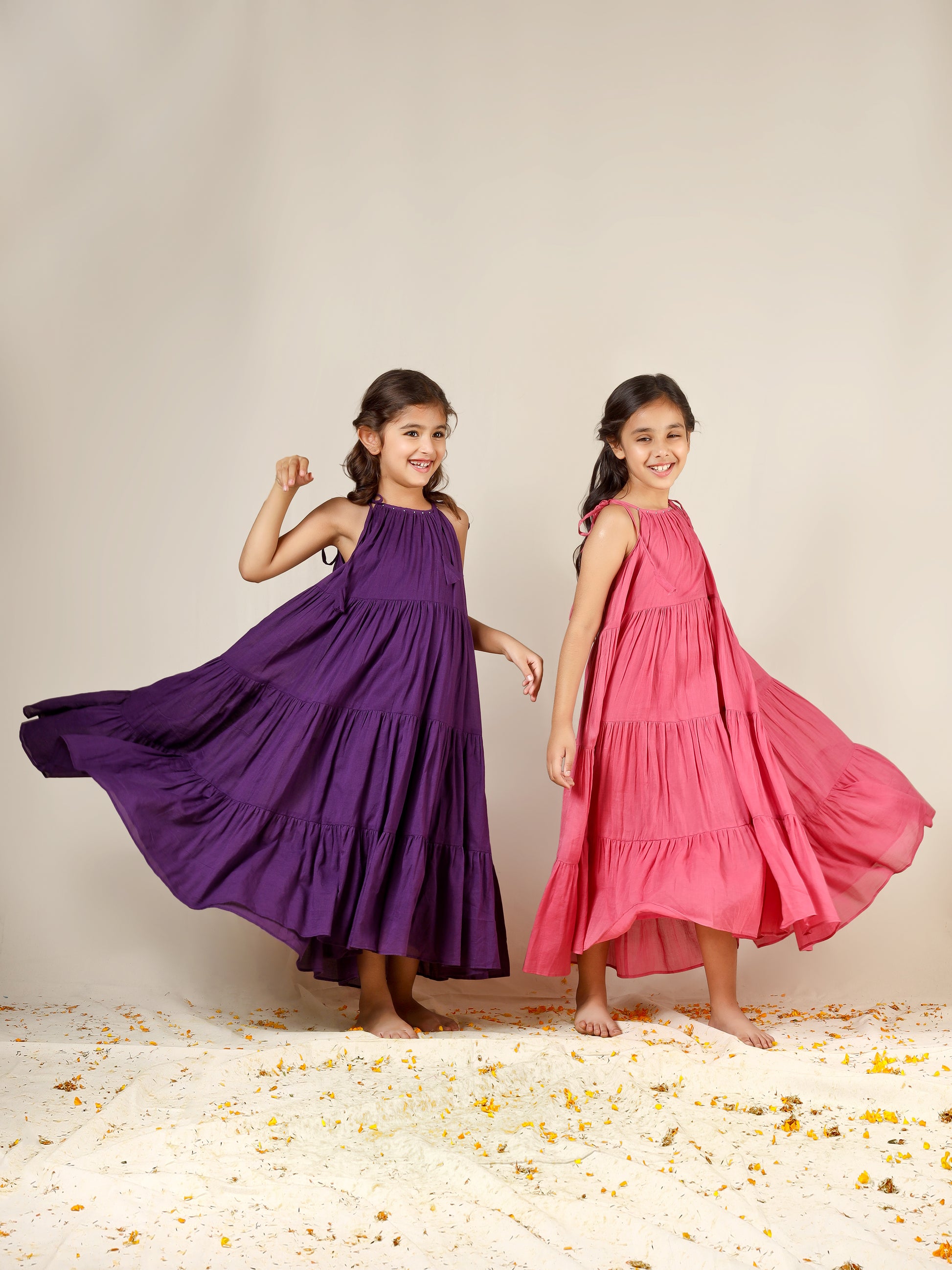 Jiyara Purple Multi-Tier Dress | JOVI India