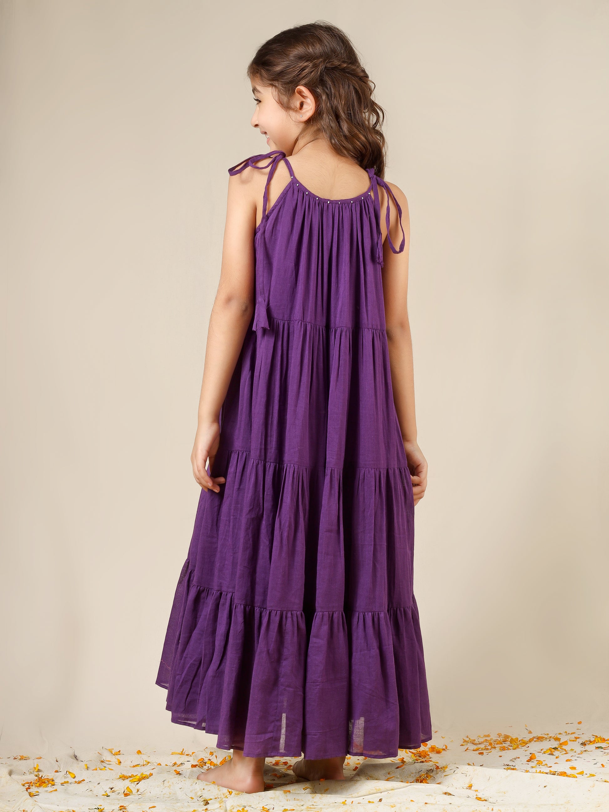 Jiyara Purple Multi-Tier Dress | JOVI India