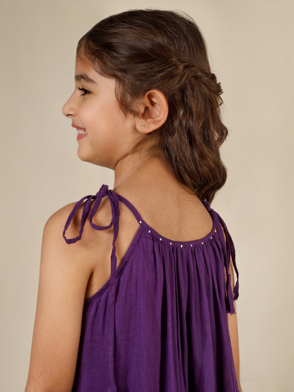 Jiyara Purple Multi-Tier Dress
