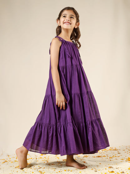 Jiyara Purple Multi-Tier Dress