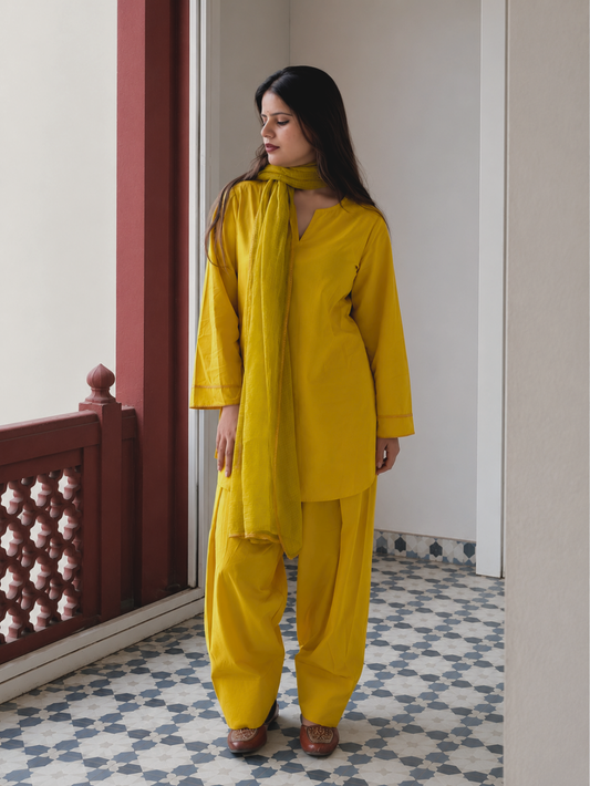 Sunheri Solid Farshi Set | Jovi India