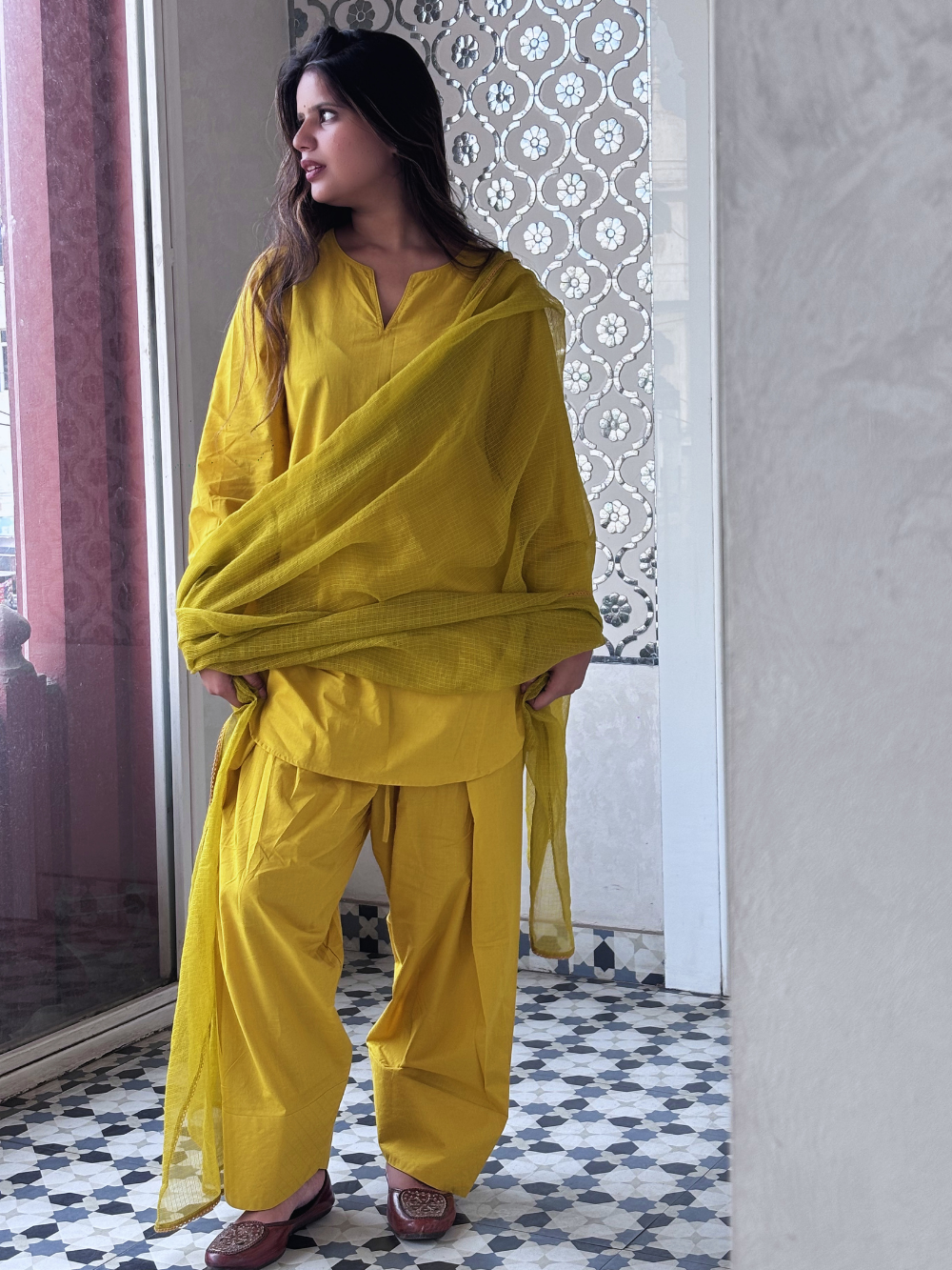 Sunheri Solid Farshi Set | JOVI India