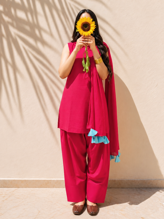 Rani Short Kurta & Farshi Shalwar Set