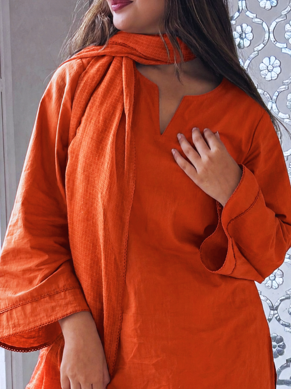 Kesar Sleeved Farshi Set | JOVI India