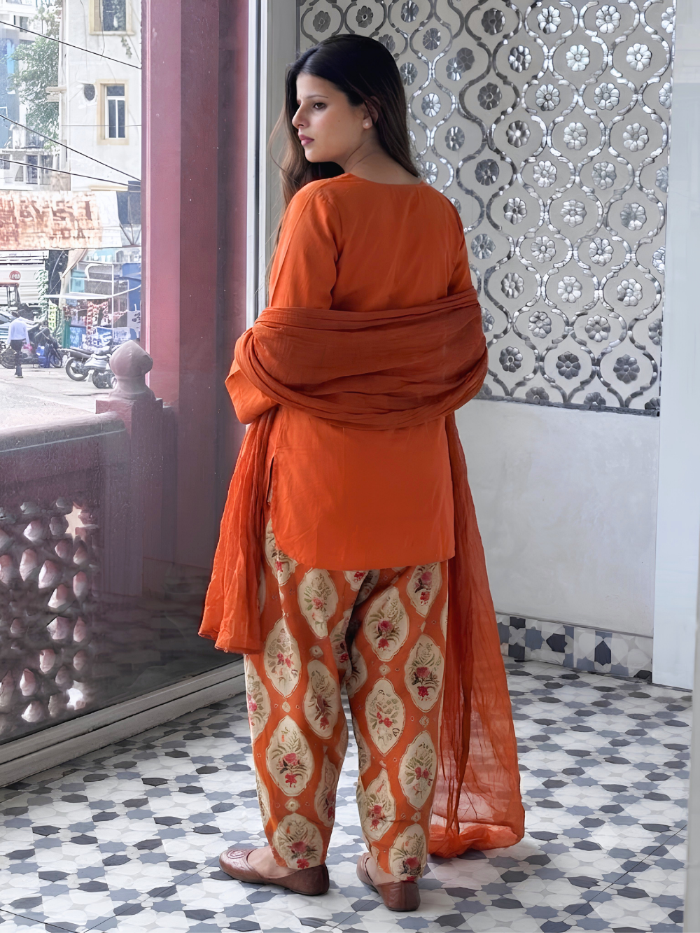 Kesar Sleeved Farshi Set | JOVI India