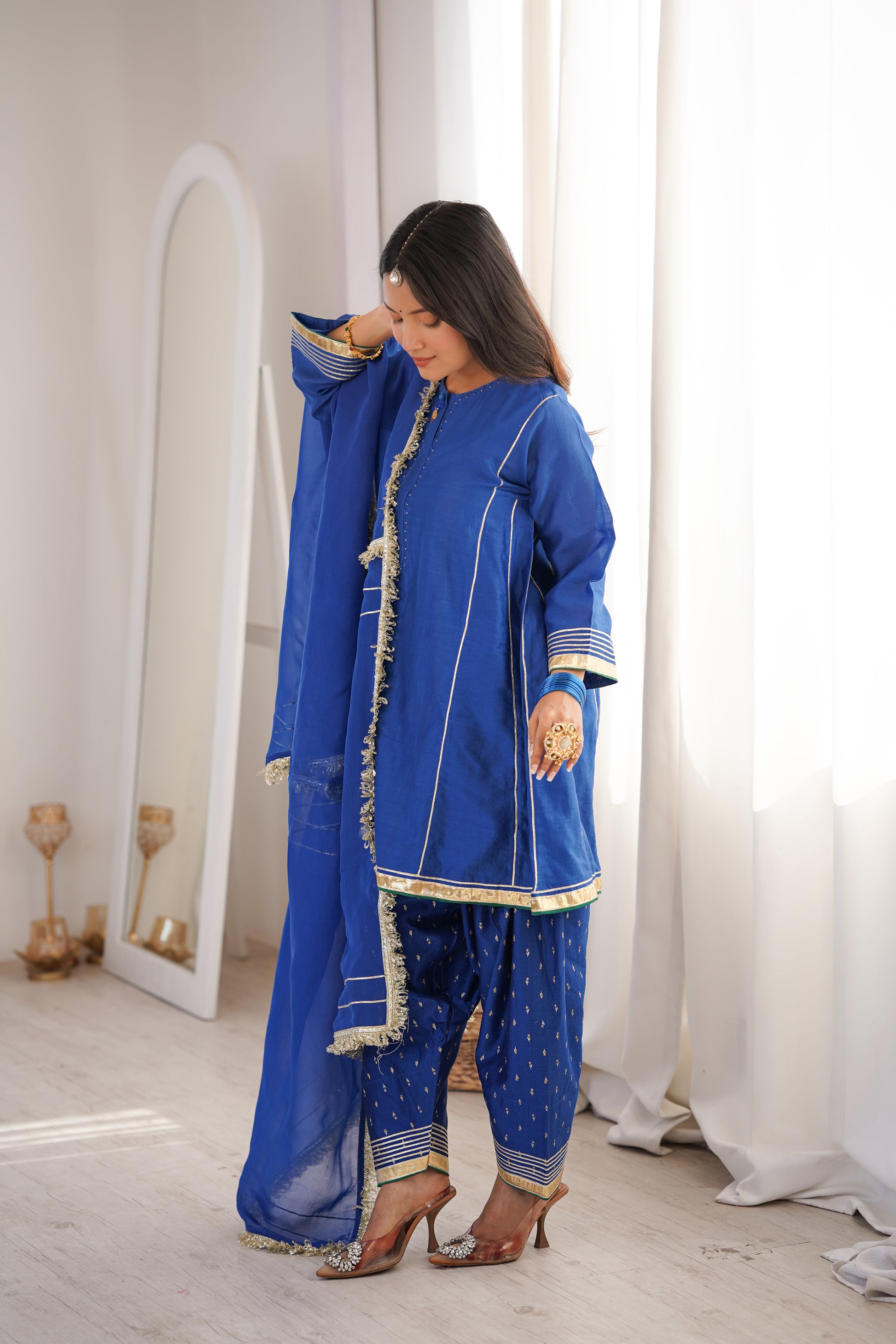  Elegant Royal Blue Designer Indian Suit Set for Wedding Celebrations by JOVI India