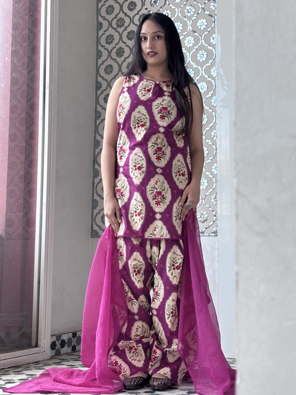 Jamuni Mughal Print Farshi Set | JOVI India
