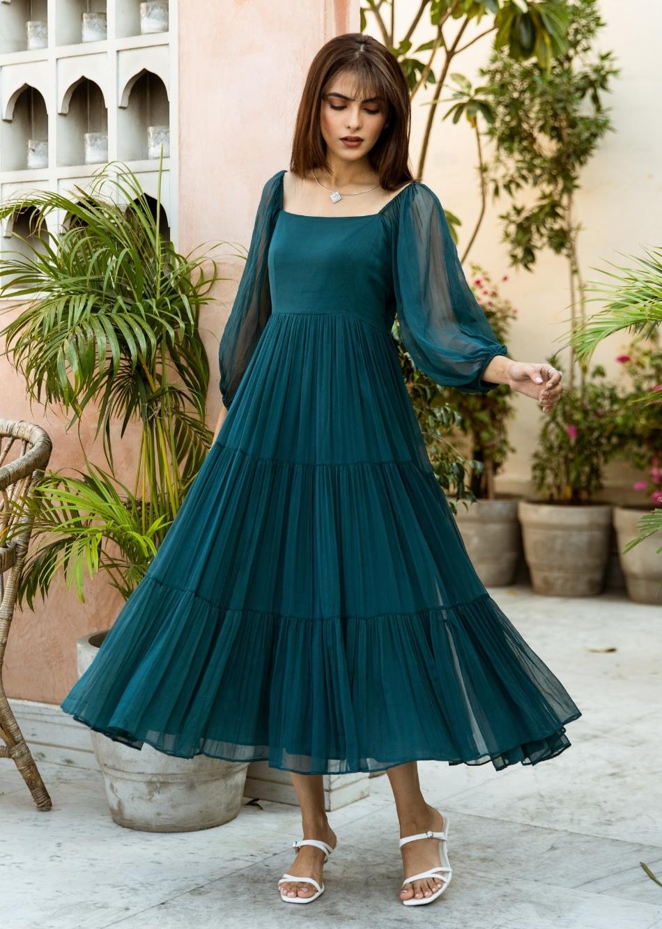 teal blue dresses for women Women's Aimee Dark Teal Multi Floral Print Bustier Maxi Dress | Size: L