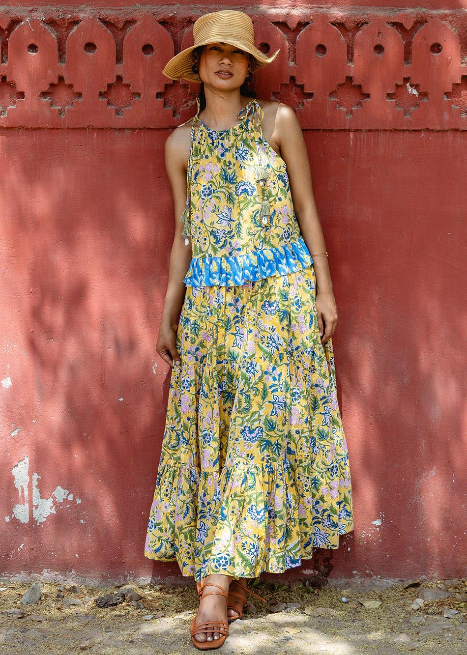 Summer Dress 2026 | Yellow Printed Halter Dress Summer Dress 2026 | Yellow Printed Halter Dress