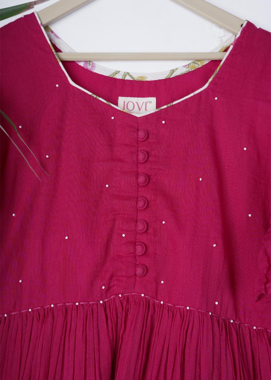 Buy Fashionable Rani Gathered Dress for Kids and Baby GIrls - JOVI India Kids Wear