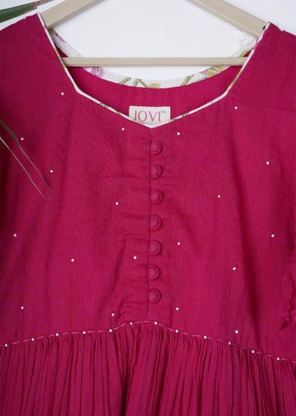 Buy Fashionable Rani Gathered Dress for Kids and Baby GIrls - JOVI India Kids Wear