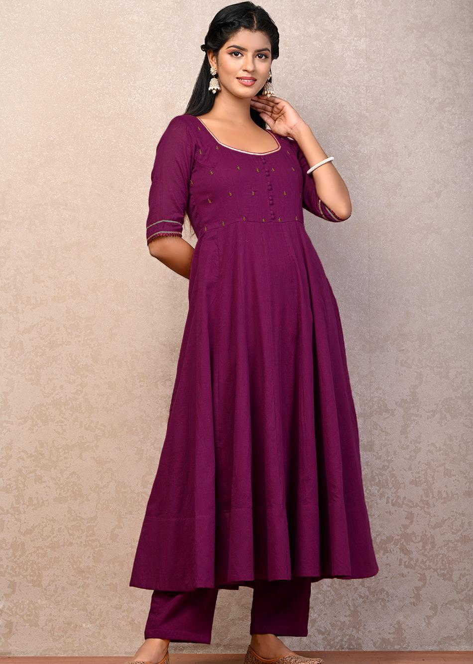 Violet Kali Anarkali Suit Set - Ready To Ship | JOVI India