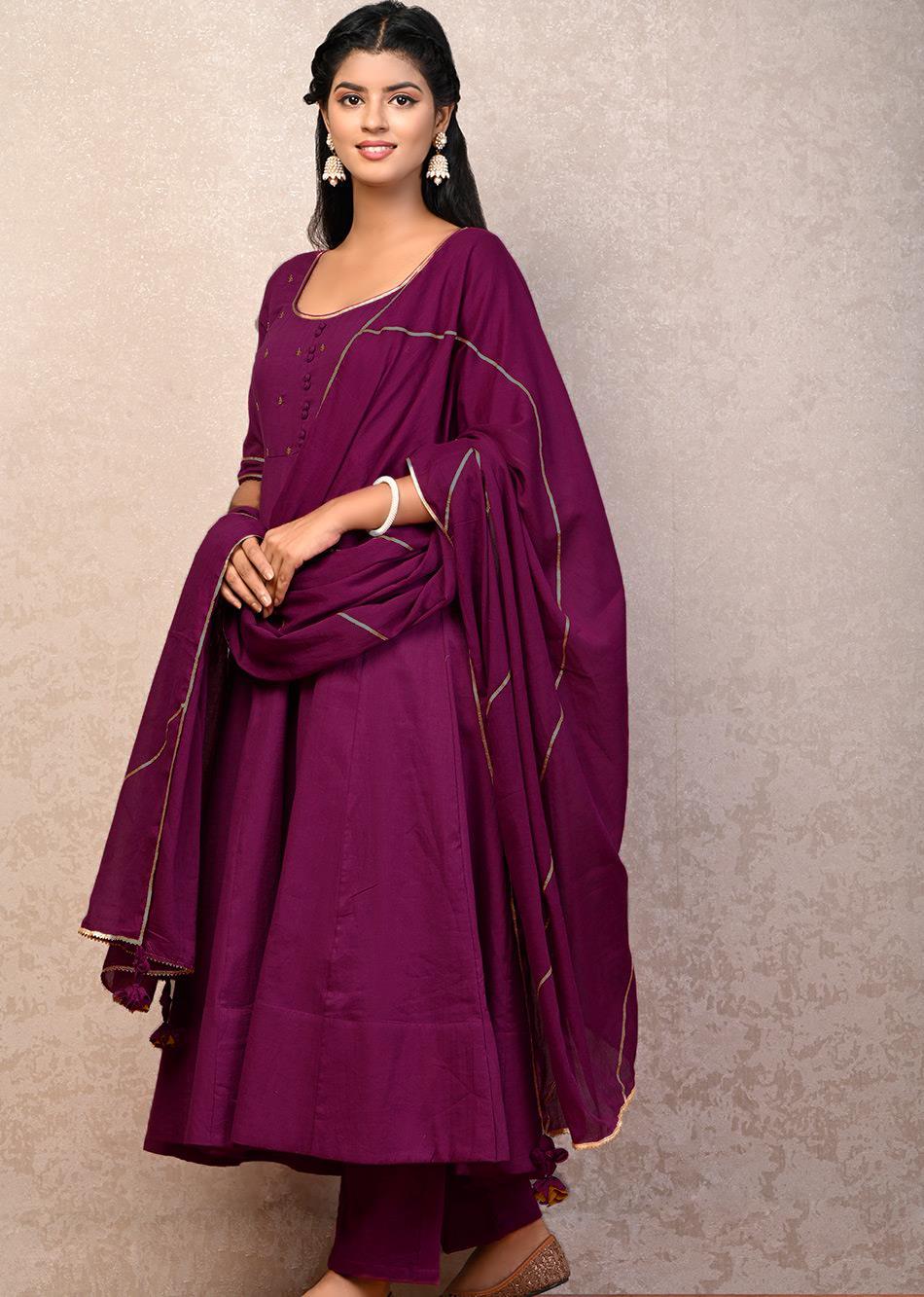 Violet Kali Anarkali Suit Set - Ready To Ship | JOVI India