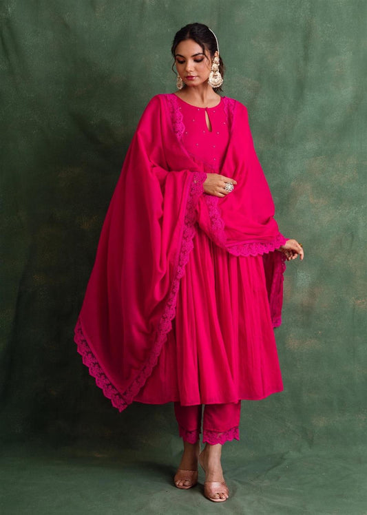 Trendy Rani Key Hole Anarkali Suit Sets for Women at JOVI India | Jovi Fashion India