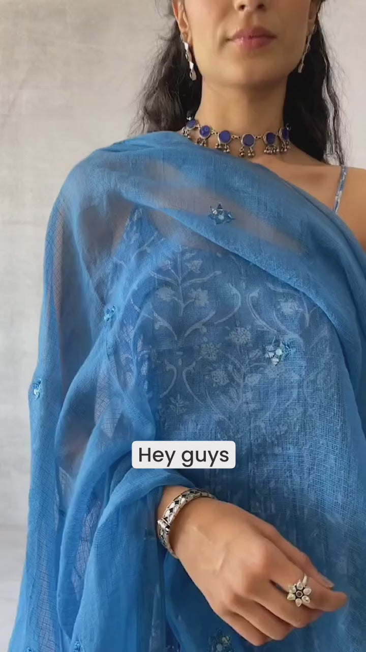 Stylish Blue Sleeveless Tiered Anarkali Suit Sets for Women at JOVI India