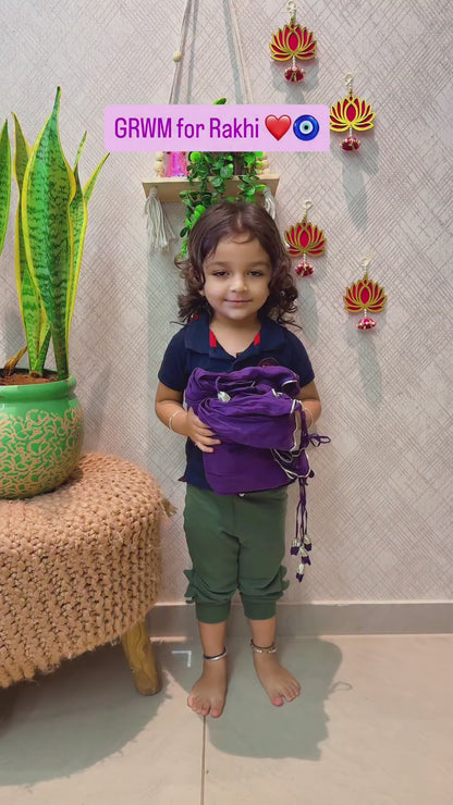 Jiyara Violet Peplum Top And Sharara Set