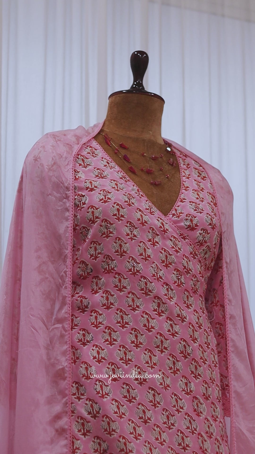 Buy Stylsih Pink Angrakha with Palazzo Suit Sets for Women at JOVI India